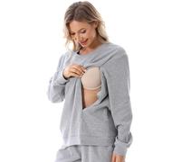 FEOYA Donna Pullover Premaman Allattamento Felpa a Maniche Lunghe per L'Allattamento Casual Confortevole maternità M