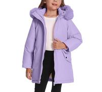 FEOYA Giacca Invernale Bambina 9-10 Anni Cappotto Caldo Spesso Manica Lunga Piumino Thermo con Tasche Viola