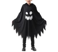 FEOYA Mantello da ragazza Halloween Capo Luminoso Per Bambini Fantasmi Magici Bambini Cappotto Cosplay Mistico Cloak Party Stampa Abbigliamento Fantasma Con Cappuccio Pipistrello Al Buio Nero 3 4 Anni