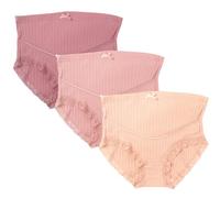 FEOYA Over Bump Biancheria intima premaman cotone Plus Size Gravidanza Mutandine a vita alta Postpartum Slip supporto (L-5XL, confezione da 3), Cammeo + Nudo + Rosa, 5X-Large