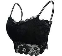 FEOYA - Top Bustier da Donna, Reggiseno in Pizzo Senza Ferretto, Bralette Senza Cuciture, Corsetto da Yoga e Allenamento, Reggiseno Lingerie, Taglia 70A-95C, Nero , S