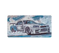 FeoYoed Cool Drift Car JDM R34 - Tappetino per mouse da gioco, con base in gomma antiscivolo, accessori per computer per ufficio e gaming, 30 x 60 cm