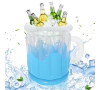 FePen Secchiello per Il Ghiaccio Gonfiabile per Birra, Adatto per Feste Estive, Bar sulla Spiaggia a Bordo Piscina (Blue)