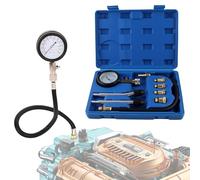 FePen Tester di Compressione, Tester di Compressione con Tester per Candele, Kit di Test di Pressione Cilindro Tester di Perdite con Manometro,Set di Rilevatore di Prova di Perdite, Popolare (Bule)