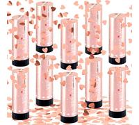 FePen Tubo Sparacoriandoli a Cuori*10, Spara Coriandoli Matrimonio, Cannoni Spara Coriandoli, Coriandoli Laurea, Spara Coriandoli Compleanno, per Interni ed Esterni (Cuore-Oro Rosa)