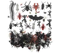 FEPITO 160 PC Plastica Ragni Halloween Scarafaggi Rospi Ratti Gechi Centopiedi Mosche Pipistrelli Bugs realistici Insetti Giocattoli Scherzo novità per Halloween Creepy Decorations Bomboniere