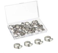 FEPITO 20pcs fascetta clip morsetto 10-16mm regolabile in acciaio inox giubileo clip a vite senza fine tubo tubi morsetto in scatola PP