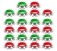 FEPITO 22 pezzi Cinturino natalizio Campane da polso Braccialetti Campane Jingle Campane musicali Caviglia Strumento a percussione Decorazione per feste natalizie Bomboniere