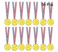 FEPITO 36 Pezzi Medaglie d'oro per Bambini Medaglie di plastica Medaglia d'oro per Decorazioni per bomboniere per Bambini e premi Sportivi