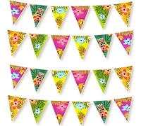 FEPITO 4 Pack Hawaiano Pavese Bandiera Luau Party Decorazione Tropicale Festa Accessori Totalmente 12 Metri