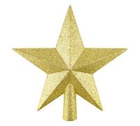 FEPITO 6 pollici Glitter Star Mini Christmas Tree Topper Infrangibile Piccolo albero di Natale Decorazione Treetop per ornamento natalizio o decorazioni per la casa