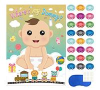 FEPITO Baby Shower Festa Giochi, Perno Il Manichino sul Gioco del Bambino con 24Pcs Ciuccio Adesivi per i Rifornimenti del Partito di Bambino Doccia