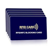 Fepukew Confezione da 5 carte con blocco RFID, protezione per portafoglio intero, NFC senza contatto, per carte di credito, passaporto, set per uomini e donne, design sottile, si adatta perfettamente