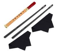 FEQDWOX 2 pezzi Set di Pulizia per Flauto Traverso Tovagliolo per Pulizia Interna ed Esterna degli Strumenti incluso un bastoncino per la pulizia, un tovagliolo per il trascinamento
