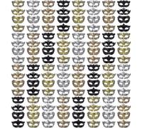 FEQO 128 Pezzi Maschera Veneziane Maschere Antiche Vintage Maschera Retrò Mascherate Veneziana per Uomo Donna Halloween(Farfalla, Principe, Principessa, Peri)