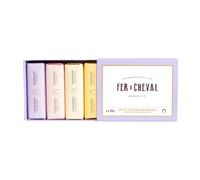 Fer Cheval Geschenkset mit sanft parf mierten Seifen, 4 x 125 g/4,41 oz Marseiller Pflanzenseife mit Sheabutter und weichmachenden len