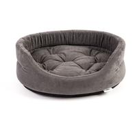 FERA Letto per cani ovale con cuscino 66x55x17 cm grigio