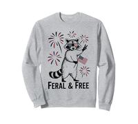 Feral And Free Procione Patriottico Peace Fourth Luglio USA Felpa