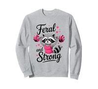 Feral And Strong Breast Cancer Awareness Gym Raccoon Felpa