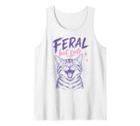 Feral But Cute Cat Lover Funny Chaotic Kitten Owner Canotta