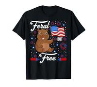Feral But Free - Capybara Wild Spirit Humor Maglietta