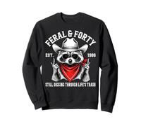 Feral & Forty Raccoon 40th Birthday Felpa
