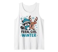 Feral Girl Inverno Stagione Natale Procione Divertente Donne Natale Canotta