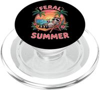 Feral Girl Summer Trash Panda Spiaggia Vacanze Delfino Procione PopSockets PopGrip per MagSafe