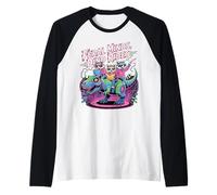 Feral Minds Raccoon Squad su T-Rex Robotic Back to School Maglia con Maniche Raglan