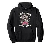 Feral Moms Social Club Donna feroce Demone Arte Felpa con Cappuccio