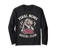 Feral Moms Social Club Donna feroce Demone Arte Maglia a Manica