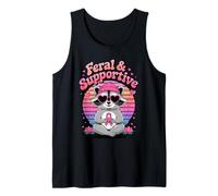 Feral & Supportive Breast Cancer Awareness Cute Raccoon Canotta