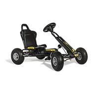 Ferbedo Go Kart AT X-Racer (Gokart/Kart in nero con volante sonoro e pneumatici, a partire da circa 3 - 8 anni) 105007 102 x 60 x 64 cm