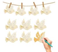 FERCAISH Dischi di legno per colomba naturale per la pace, decorazione per il fai da te, per lavori fai da te, colorare, 32 x 35 mm (10 pezzi)
