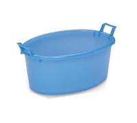 FERCASASHOP® Bacinella Ovale in Polietilene - Con manici integrati, Multiuso Cucina, Lavanderia, Giardinaggio e Pulizie Domestiche - Resistente, Leggera e Colorata (Azzurro, 50 cm)