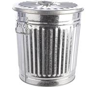 FERCASASHOP® - Bidone per Rifiuti con Coperchio, Diametro 37 cm, Altezza 41 cm, in Zinco, Capienza 35 Litri, Cestino, Pattumiera per Immondizia, per Spazzatura, Bidone con Maniglie