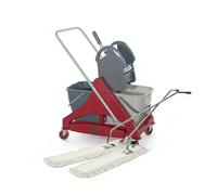 Fercasashop® Kit Pulizia Industriale - Carrello TAXON 34L Doppio Secchio Strizzatore 4 Ruote + Scopa Forbice Cotone 100cm - Bundle Professionale Grandi Superfici
