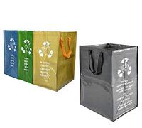 FercasaShop® Pattumiere Raccolta Differenziata Aperte da Interno e Esterno Colorati Secchi Spazzatura Contenitori Rifiuti Riciclaggio Carta Vetro Plastica + Omaggio pattumiera Indifferenziata da Lt.62