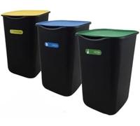 FERCASASHOP® | Set Pattumiere Differenziate Cestini e Bidoni da Interno ed Esterno per una Raccolta Differenziata Pratica e Organizzata (Basic || 3 Pattumiere)