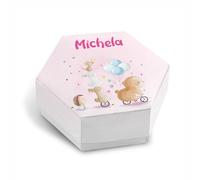 FERDINANDO FAMA' 12 Pezzi scatoline portaconfetti Compleanno, scatoline Il Mio Primo Compleanno, Personalizzate con Nome, n. 12 pz (Animali Bambina Personalizzato)