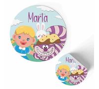 FERDINANDO FAMA' 175 Etichette adesive personalizzate per Compleanno bambini, adesivi, Tag adesivi con nome, adesivo per bomboniere scatoline portaconfetti pz 175 (alice nel paese delle meraviglie)