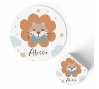 FERDINANDO FAMA' 175 Etichette adesive personalizzate per Compleanno bambini, adesivi, Tag adesivi con nome, adesivo per bomboniere scatoline portaconfetti pz 175 (leone)