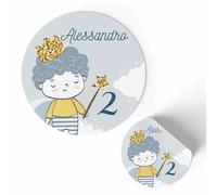 FERDINANDO FAMA' 175 Etichette adesive personalizzate per Compleanno bambini, adesivi, Tag adesivi con nome, adesivo per bomboniere scatoline portaconfetti pz 175 (principe)