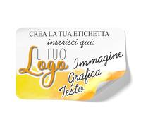 FERDINANDO FAMÀ - Adesivi Personalizzati Logo per Eventi, Scuola e Packaging- 96 Etichette Adesive Personalizzate 85x55 Cm in Poliestere