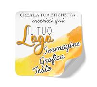 FERDINANDO FAMÀ - Adesivi Personalizzati Logo per Eventi, Scuola e Packaging- 96 Etichette Adesive Personalizzate 30x30 Cm in Poliestere