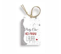 FERDINANDO FAMA' Bigliettino Bomboniera Tag 50 Pezzi 18 Anni Compleanno Ragazzi Compleanno Adulti Personalizzato (Rosso e Nero)