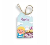 FERDINANDO FAMA' Bigliettino Bomboniera Tag 50 Pezzi Compleanno Personalizzato (Alice nel Paese delle Meraviglie)