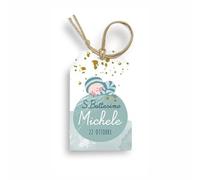 FERDINANDO FAMA' Bigliettino Bomboniera Tag 50 Pezzi Nascita e Battesimo Personalizzato (Battesimo Bimbo)