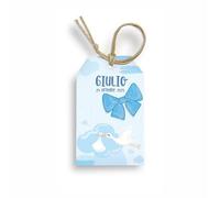 FERDINANDO FAMA' Bigliettino Bomboniera Tag 50 Pezzi Nascita e Battesimo Personalizzato (Cicogna Nascita Bimbo)