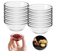Ferenando 10 Pezzi Ciotole in Vetro 45ml, Ø 6cm Rotondo Ciotola per Salse, Piccole Ciotole in Vetro, Set di Mini Ciotola per Confetture, Spezie, Condimenti, Gelato, Marmellata, Antipasti